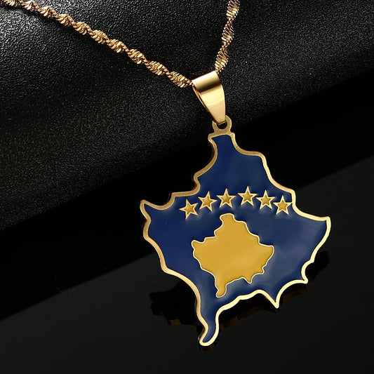 Kosovo-Map Gold